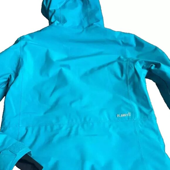 Lands End Kids Front Pockets Winter Jacket Blue Hooded Rain Proof Size US M10-12 - Picture 4 of 5